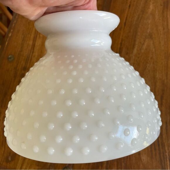 Vintage White Hobnail Milk Glass Student Lamp Shade 8” Fitter NWOT - Picture 9 of 9